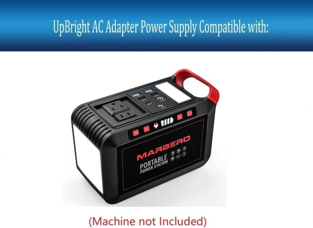 UpBright 19V AC/DC Adapter Compatible with Marbero M822 MAX M822MAX 200W Portable Power Station 148WH 172WH Camping Solar Generator Bank 14.8V 40000mAh Li-ion Battery 16.4V-24V 1.5A Supply Charger PSU