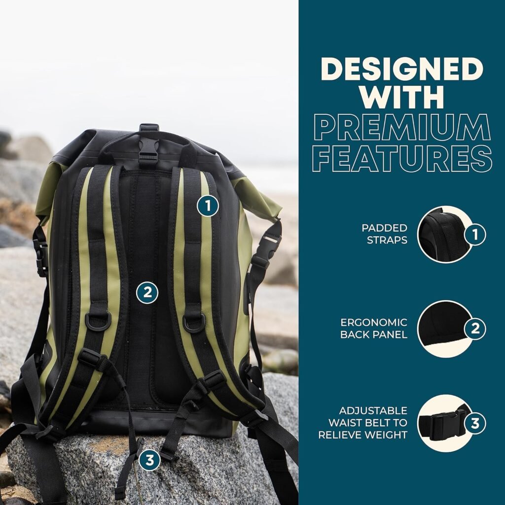 best waterproof camera bags: Earth Pak Waterproof Backpack Heavy Duty Roll-Top Closure with Easy Access Front-Zippered Pocket Cushioned Padded Backpack