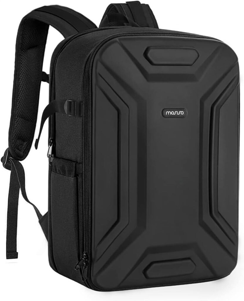 Top 5 Best Waterproof Camera Bags: MOSISO Camera Backpack, DSLR/SLR/Mirrorless Camera Bag Waterproof Symmetric Geometric Hard Shell with Tripod Holder 15-16 inch Laptop Compartment Compatible with Canon/Nikon/Sony, Black